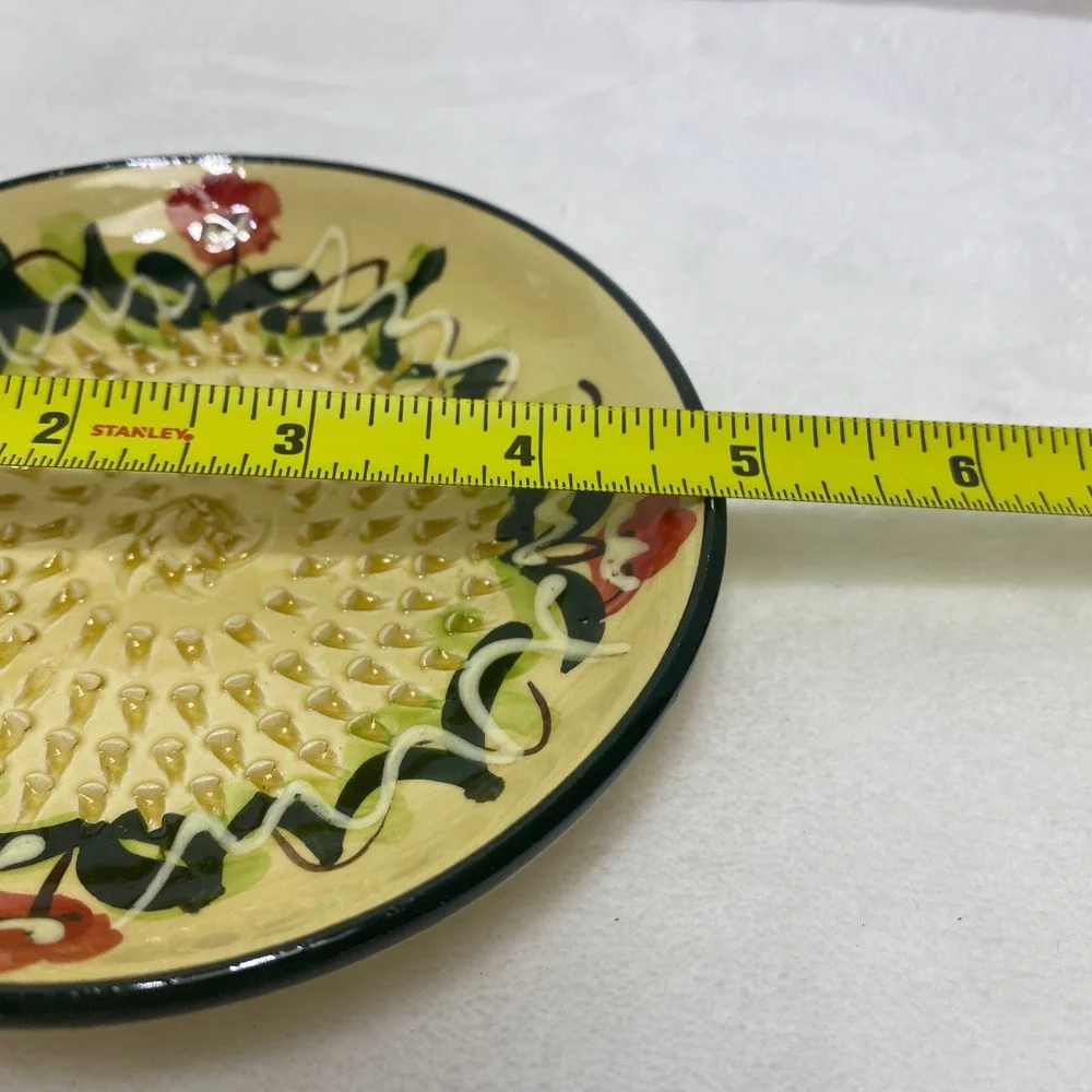 VTG Rupi Handmade Ceramic 1980 Garlic Grater Plate Hand‎ Painted Pottery Spain